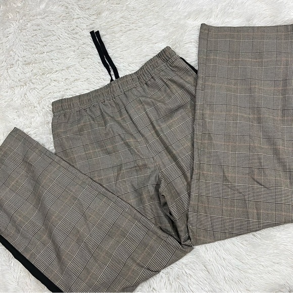 Forever 21 Wide Leg Glen Plaid Trousers Career Pants Size Large - Picture 8 of 12